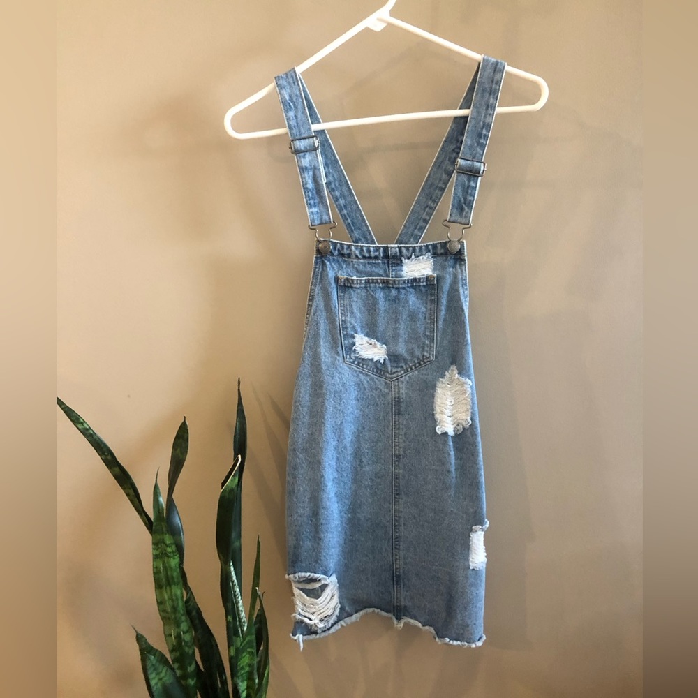 Denim overall dress